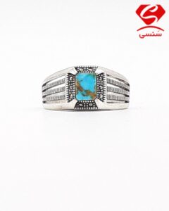 انگشتر نقره مردانه فیروزه کد44
