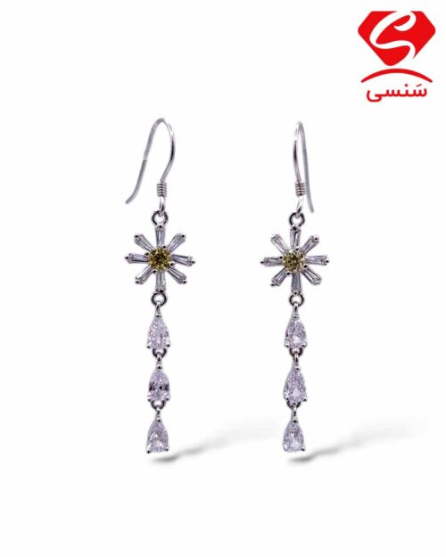 گوشواره نقره آویز شیک کد 065
