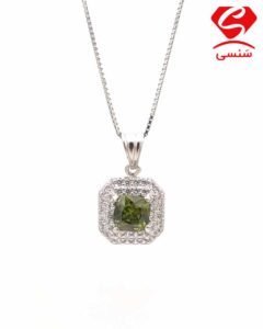 گردنبند نقره زنانه سنگ زبرجد