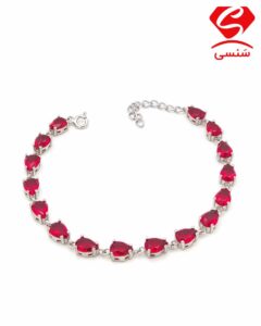 دستبند نقره زنانه طرح یاقوت کد016