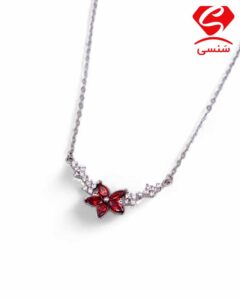 گردنبند گل نقره مدل سیمین کد 330