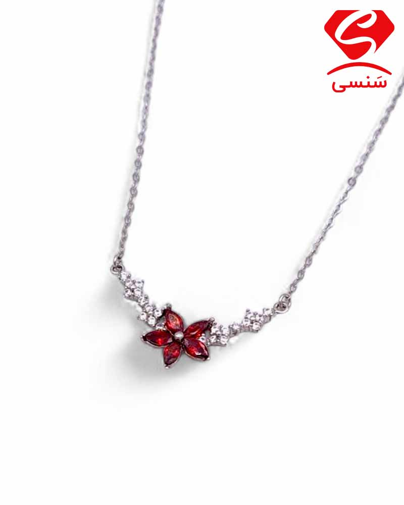 گردنبند گل نقره مدل سیمین کد 330