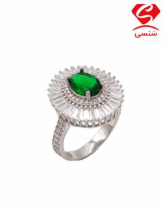 انگشتر نقره طرح زمرد کد B_029