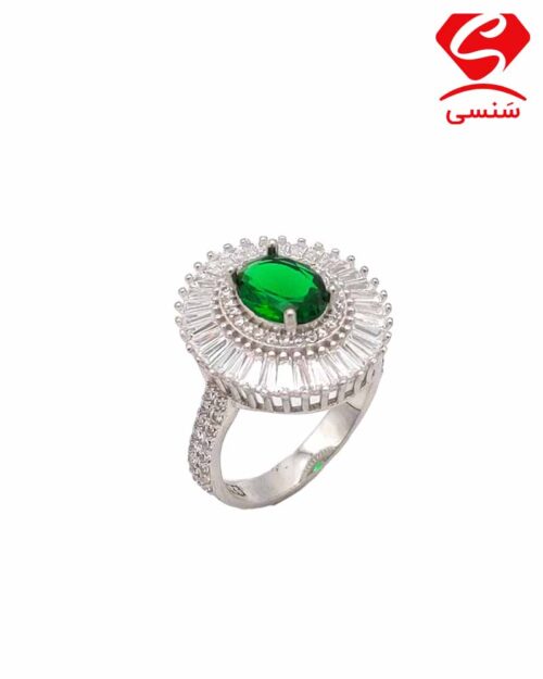 انگشتر نقره طرح زمرد کد B_029