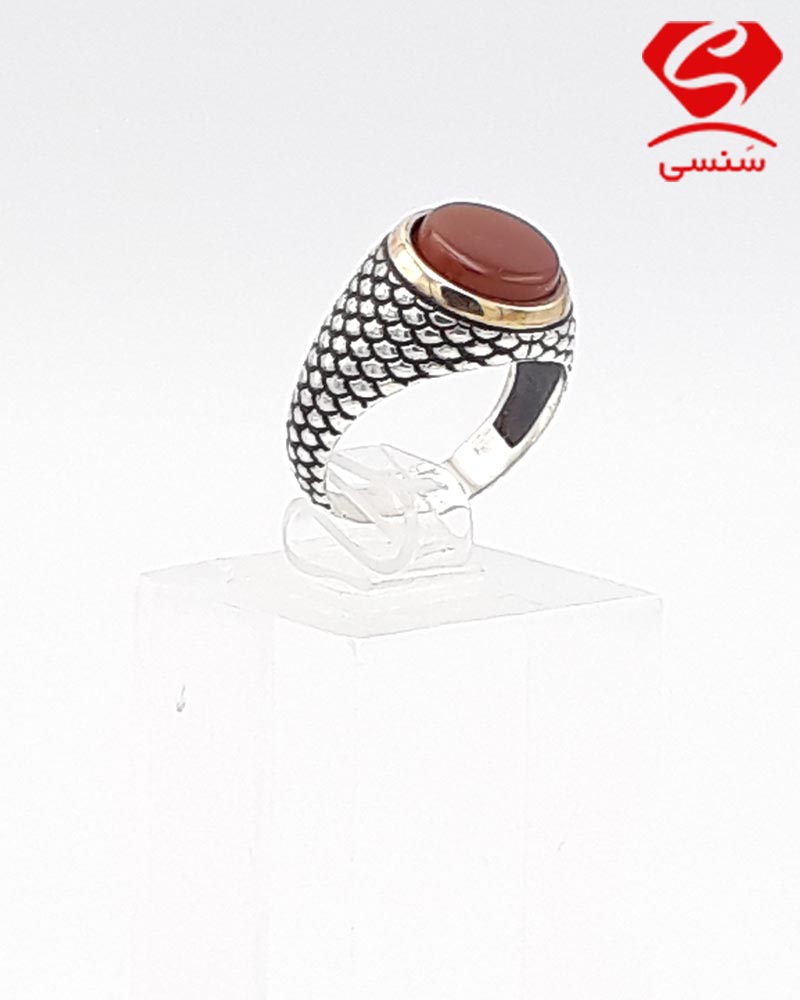 انگشتر عقیق و فیروزه
