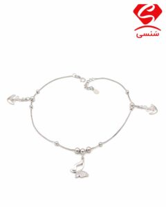 پابند نقره لنگر و پروانه کد20